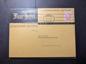 1935 Austria Cover Vienna to Innsbruck Vienna Journal