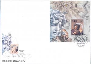 TOGO  2013 BAROQUE ART FRANS HALS GIAN BERNINI BORROMINI  S/S FDC