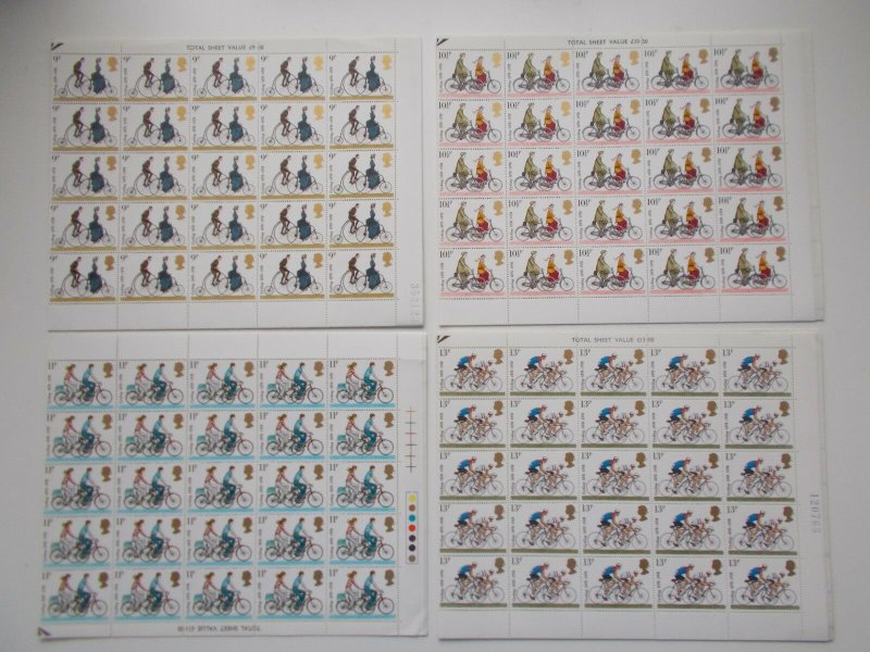 1978 Cycling Set of 4 in Complete Sheets of 100 U/M - Folded into 4 Cat £134