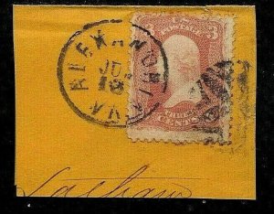 US <S-E #GE-R 18>  Classic Fancy Cancel ~ ALEXANDRIA, Va. 'FLORAL' w/CDS    [SG]