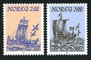 Norway 829-830,MNH.Michel 891-892. Northern ships,1983.Birds.