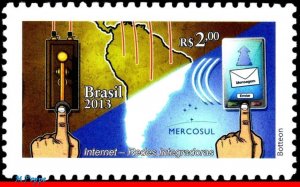 3243 BRAZIL 2013 INTEGRATIVE NETWORKS, MERCOSUR, INTERNET, MAPS, COMPUTERS, MNH