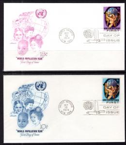 UN New York 252-253 Population Artmaster Set of Two U/A FDC