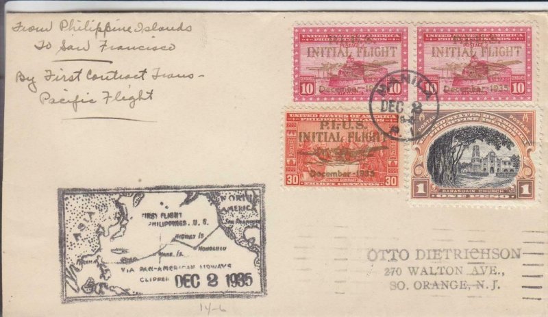 1935, Manila, Philippines to San Francisco, CA, See Remark (13820)