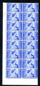 KGVI 2 1/2d Ultramarine SG493 Cylinder 1 Dot U/M Block 16