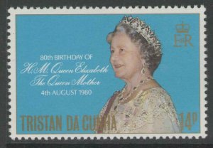 TRISTAN DA CUNHA SG282 1980 QUEEN MOTHER MNH