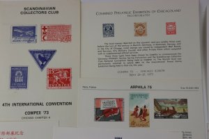 WW US Philatelic Exhibition stamp club Souvenir card sheet pages lot reprint