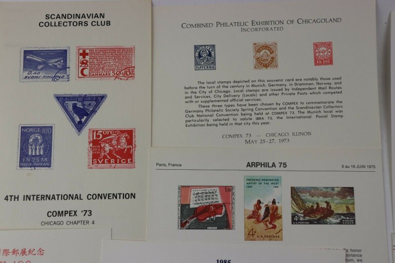 WW US Philatelic Exhibition stamp club Souvenir card sheet pages lot reprint