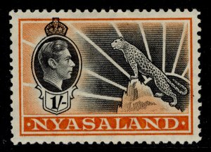 NYASALAND PROTECTORATE GVI SG138, 1s black & orange, M MINT.