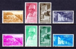 MOROCCO (NORTHERN ZONE) — SCOTT 1-8 — 1956 PICTORIAL SET — MNH — SCV $57