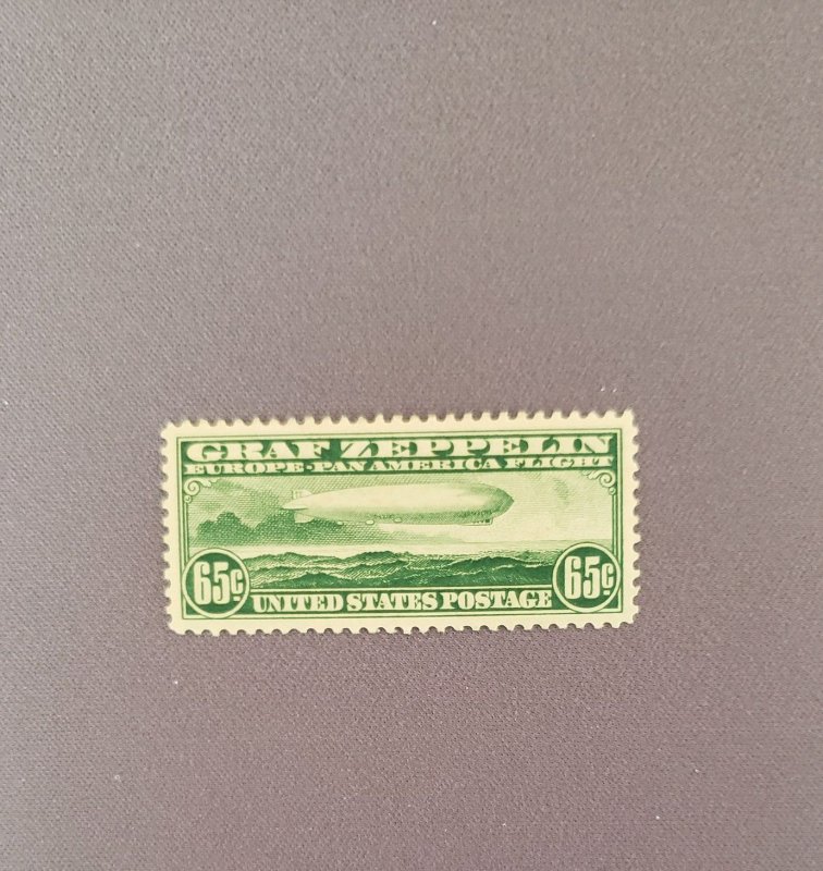 C13, Graf Zeppelin Green, Mint, Prev Hinged, CV $290.00