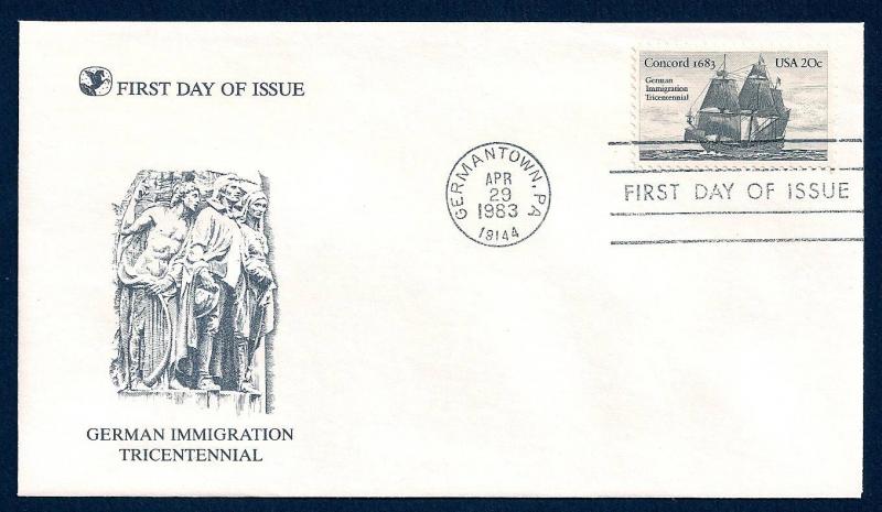 UNITED STATES FDC 20¢ German Immigration 1983 Readers Digest