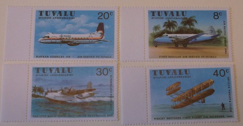 Tuvalu 142-5  MNH Cat $1.20 Airplane Topical Full Set
