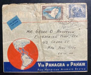 1937 Buenos Aires Argentina Airmail Cover To New York USA Via PANAGRA