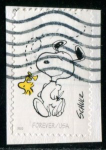 5726g US (60c) Charles M Schulz - Snoopy & Woodstock SA, used on paper