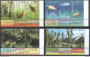 2014-5 Cook Islands Butterflies Birds Fishes Michel 235 Euro 4Set ** Nw0304-7