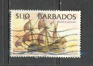 BARBADOS Sc# 883 USED F William & John Ship