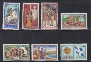 Greece # 669-674, 676, Greek Scouts 50th Anniversary, Short Set, Hinged, 1/3 Cat