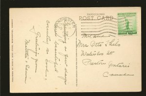 USA SC#899 on PM 1942 Manchester VT Mount Equinox Postcard Used