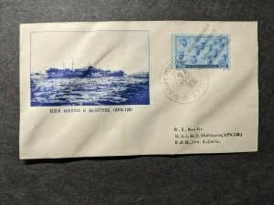 USS MARVIN H. McINTYRE APA-129 Naval Cover 1946 PHOTO Cachet APO 900 MANILA, PI