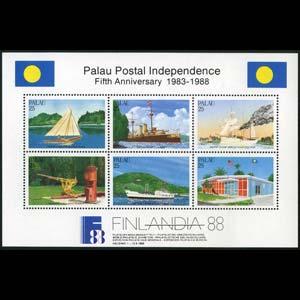 PALAU 1988 - Scott# 196 S/S Postal Indep. NH