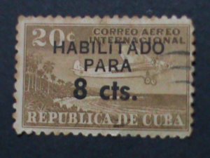 ​CUBA-ONE OVER PRINT VERY OLD CUBA USED-STAMP-VF WE SHIP TO WORLD WIDE