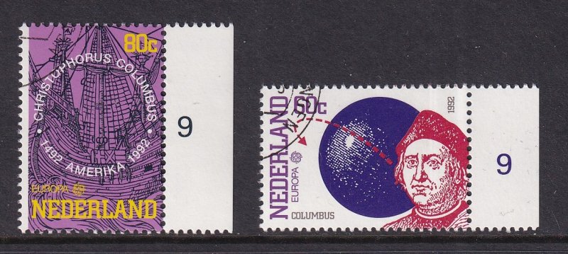 Netherlands #812-813  cancelled  1992  Europa  Columbus