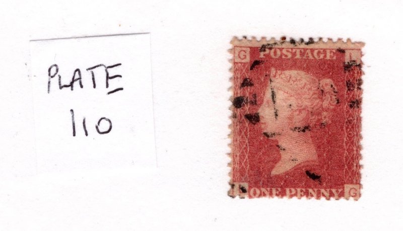 Great Britain 1858-79 Victoria Penny Red (Plate 110) [Used]