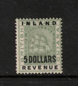 British Guyana #128 Extra Fino Goma Original ligeramente con bisagras de menta 