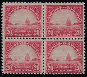 Scott #567 - $120.00 – F/VF-OG-NH – Choice mint block of four.