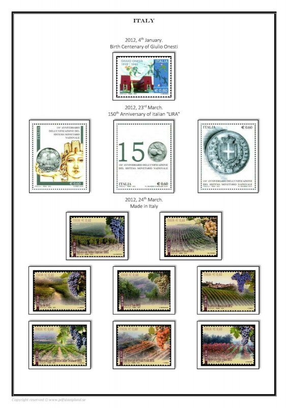 Italy 1861-2021 (4 albums) PDF STAMP ALBUM PAGES