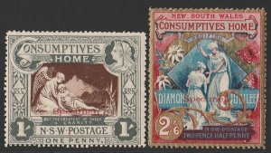 NEW SOUTH WALES 1897 Consumptives Home QV Charity set Specimen type 14. MNH **.