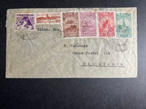 1934 Brazil Airmail Cover to Rio Grande Zeppelin Stamp