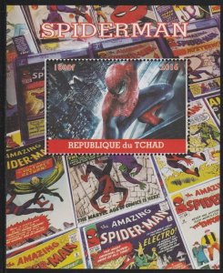 CHAD - 2016 - Spiderman - Perf Souv Sheet - Mint Never Hinged - Private Issue