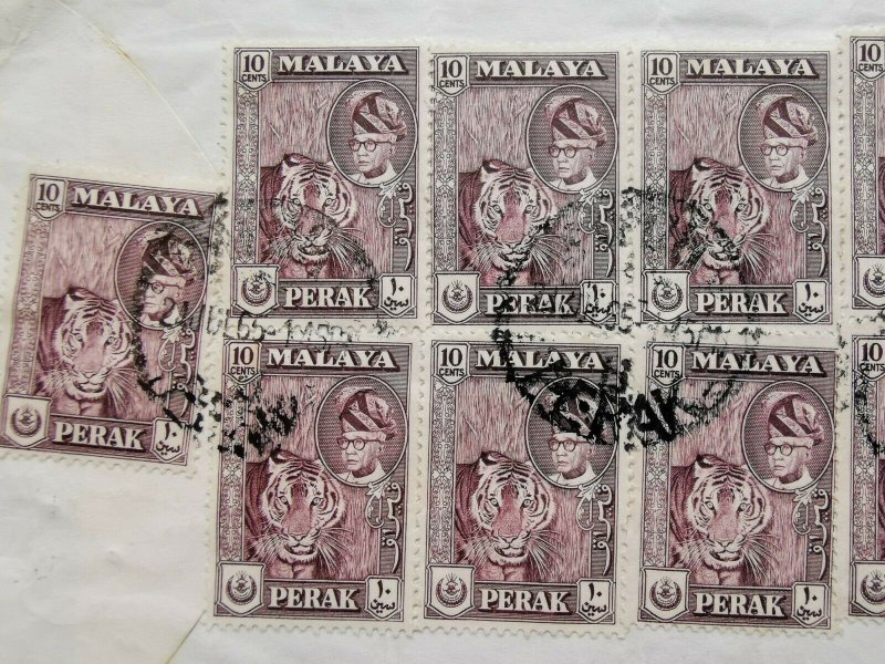 MALAYA 1965 STATE OF PERAK 10CX9 AIRMAIL COVER ENGLAND