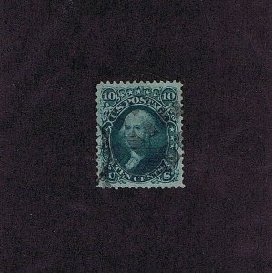  SC# 96 USED 10C WASHINGTON 1868 SQUARES CANCEL, 2019 PSAG CERT GRADED VF-XF 85