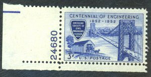 U.S. #1012 MINT PL# SINGLE OG NH