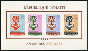 Haiti 489-490,C191-C192, C192a sheet, MNH. Mi 706-709, Bl.24. Refugee 1962. Oak.