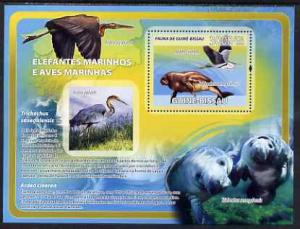 Guinea - Bissau 2008 Sea Cows & Sea Birds perf souven...