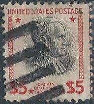 US 834 (used) $5 Calvin Coolidge (1938)