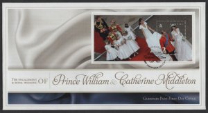 Guernsey 2011 FDC Sc 1129 2pd William, Cate Wedding Photo Sheet