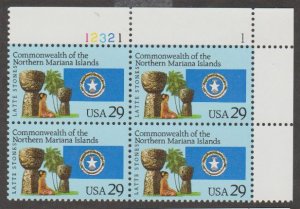 U.S. Scott #2804 Northern Mariana Islands - Mint NH Plate Block - Plate #12321