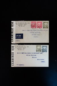 Bermuda Lot of 2 Stamped Rare Early Covers Barbados to Halifax
