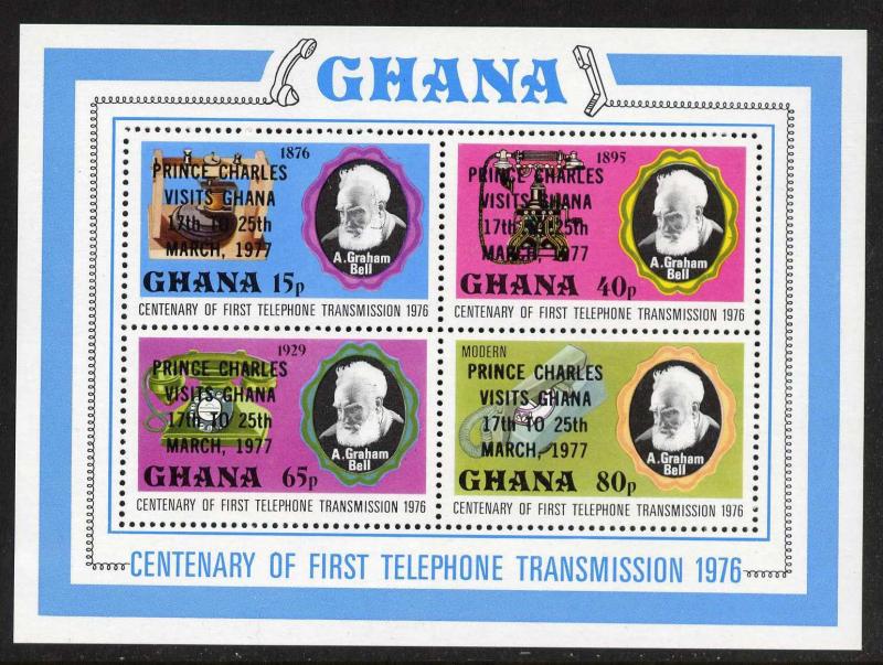 Ghana 620 MNH Alexander Gaham Bell, Telephone, o/p Prince Charles visit 