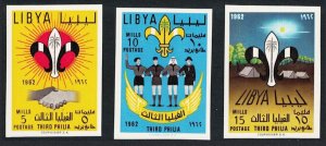 LIBYA SC#222-224 3rd Scout Meeting IMPERF. (1962) MH