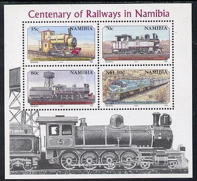 NAMIBIA - 1994 - Namib Railways Centenary - Perf Min Sheet - Mint Light Hinged
