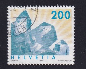 Switzerland   #1130  used  2002   minerals  200c  quartz crystal