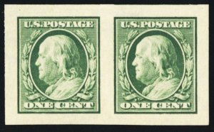 383, MNH 1¢ Superb Pair - PSE Graded 100 * Stuart Katz