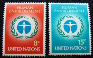 UN #229-230 MNH, 2 Singles, Human Environment, SCV $.45 L10