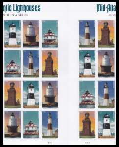 US 5625c Mid-Atlantic Lighthouses imperf NDC vert gutter block 20 B MNH 2021